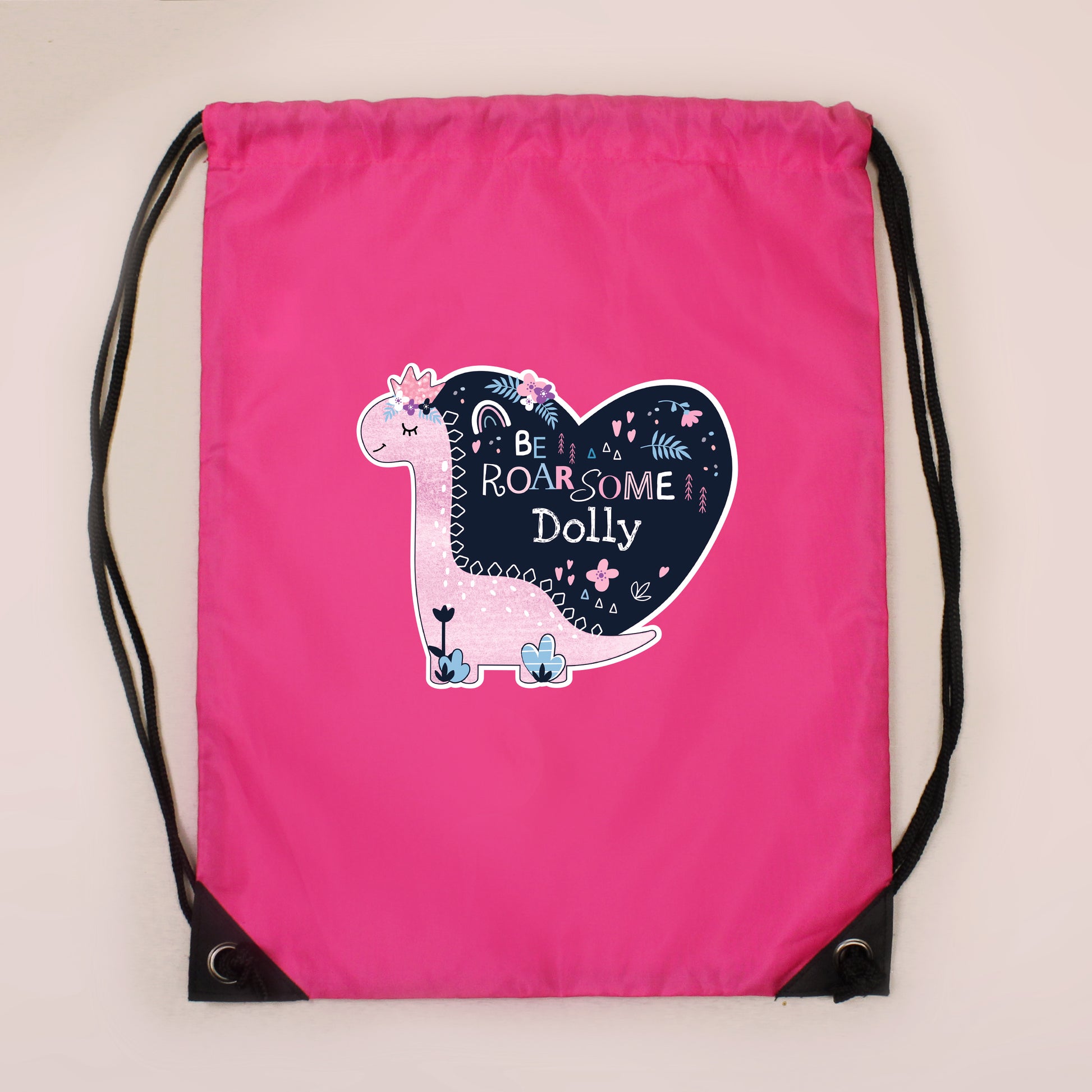 Personalised Dinosaur Pink Kit Bag - image 2