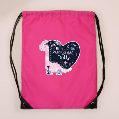 Personalised Dinosaur Pink Kit Bag - image 2