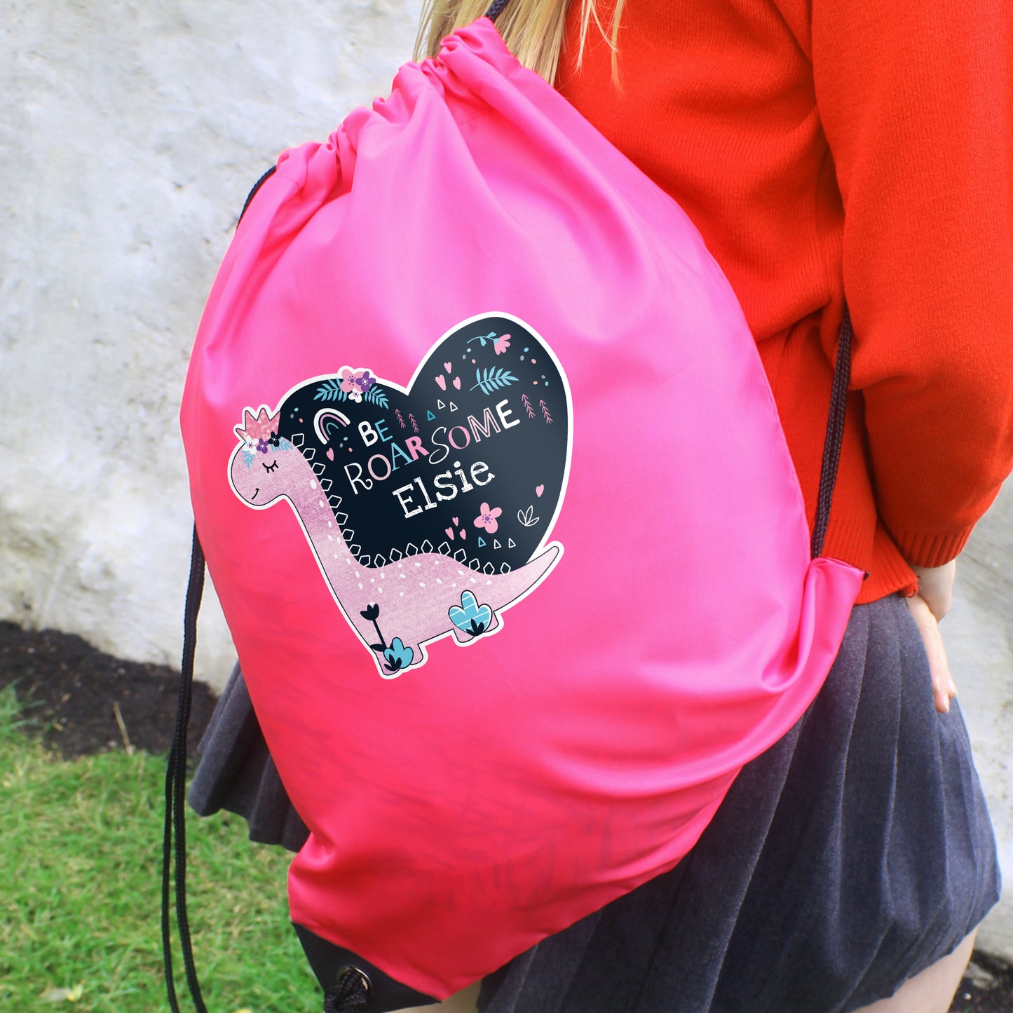 Personalised Dinosaur Pink Kit Bag - image 7