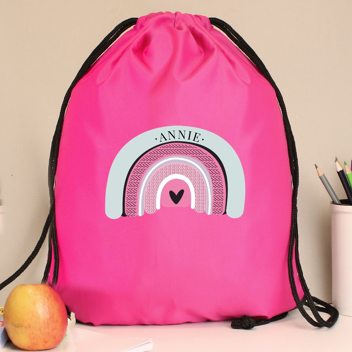 Personalised Pastel Rainbow Pink Kit Bag - image 4