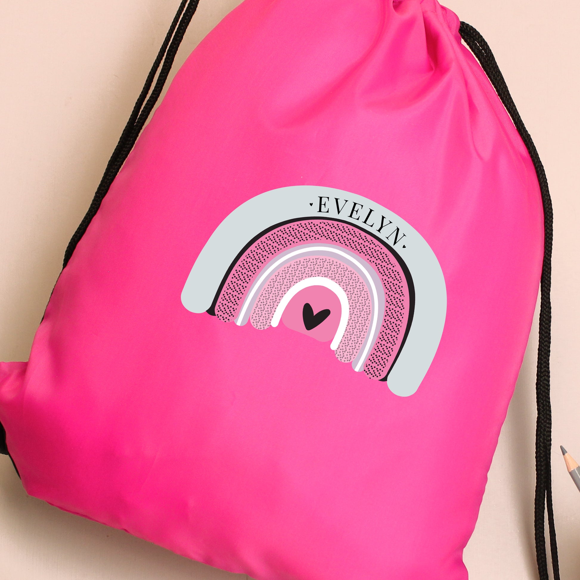 Personalised Pastel Rainbow Pink Kit Bag - image 6