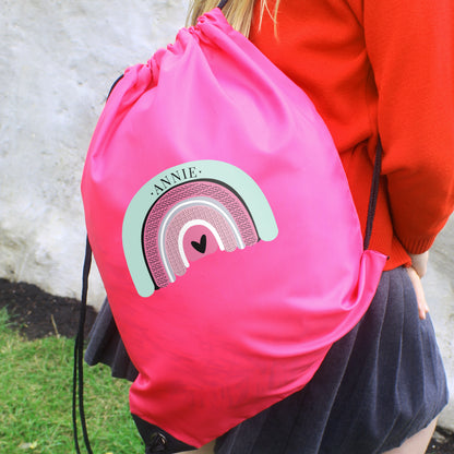 Personalised Pastel Rainbow Pink Kit Bag - image 7