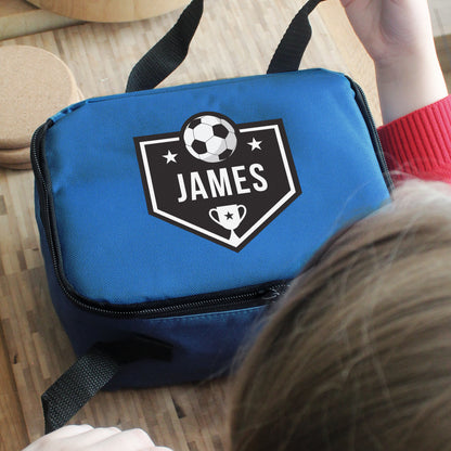Personalised Football Blue Lunch Bag - image 2
