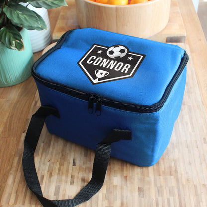 Personalised Football Blue Lunch Bag - image 3