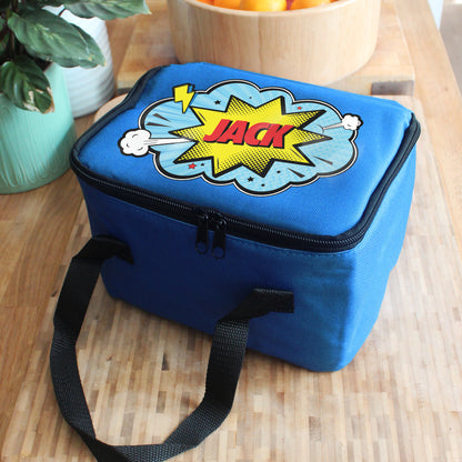 Personalised Superhero Blue Lunch Bag - image 3