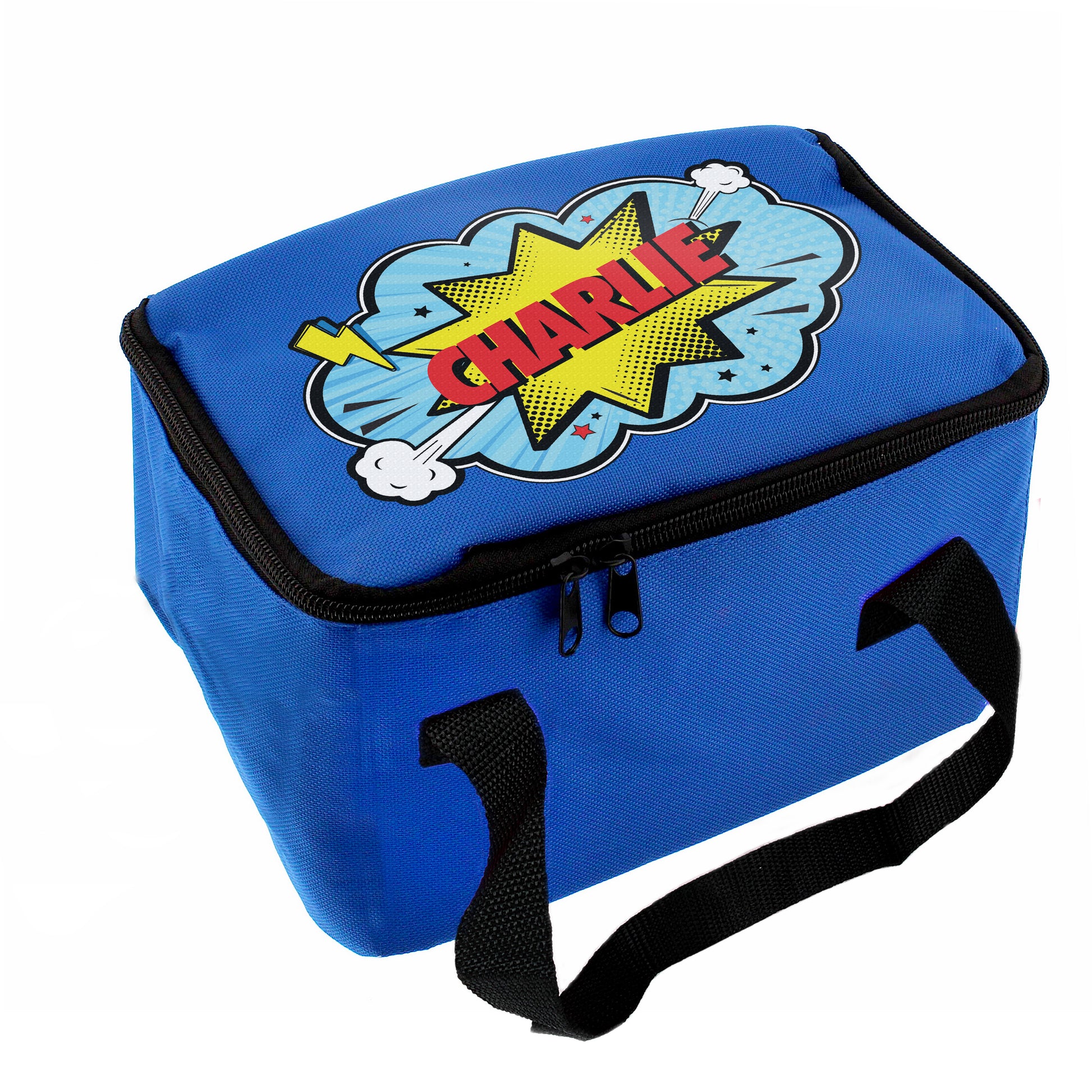Personalised Superhero Blue Lunch Bag - image 5