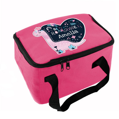 Personalised Dinosaur Pink Lunch Bag - image 5