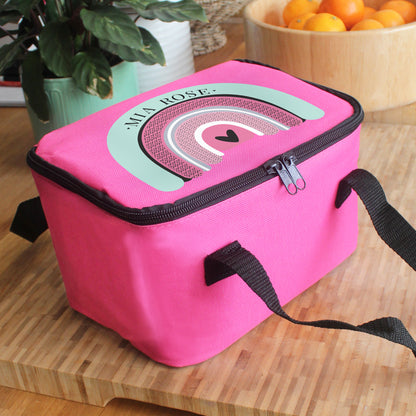 Personalised Rainbow Pink Lunch Bag - image 2