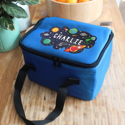 Personalised Space Blue Lunch Bag from Heartfelt Gifts