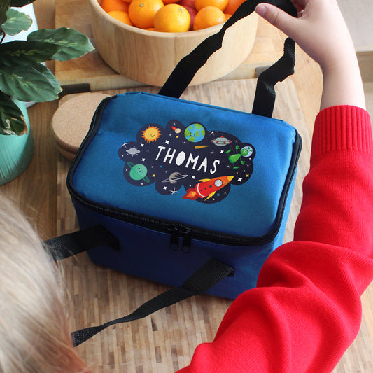 Personalised Space Blue Lunch Bag - image 2
