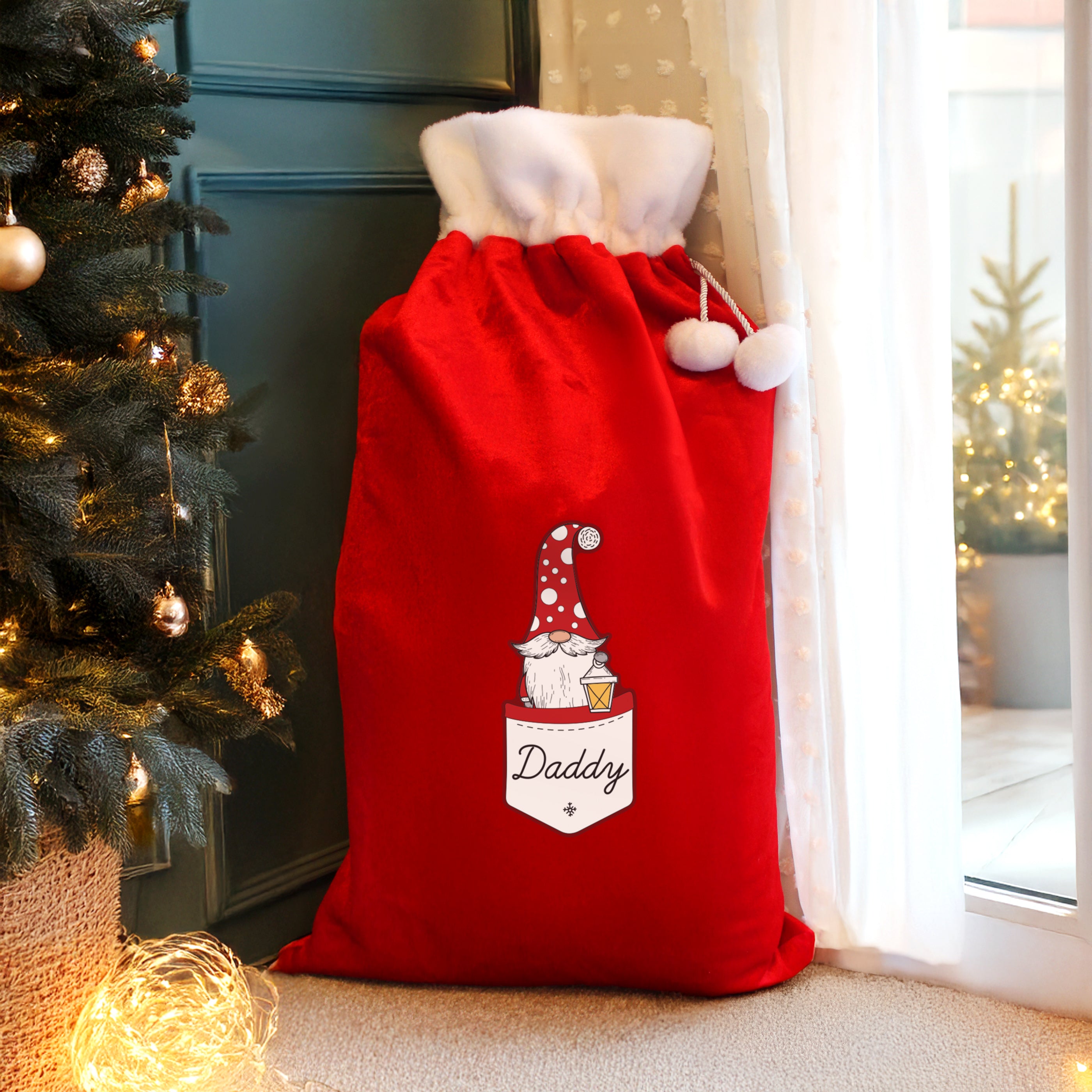 Personalised Gonk Family Red Christmas Sack - Male from Heartfelt Gifts
