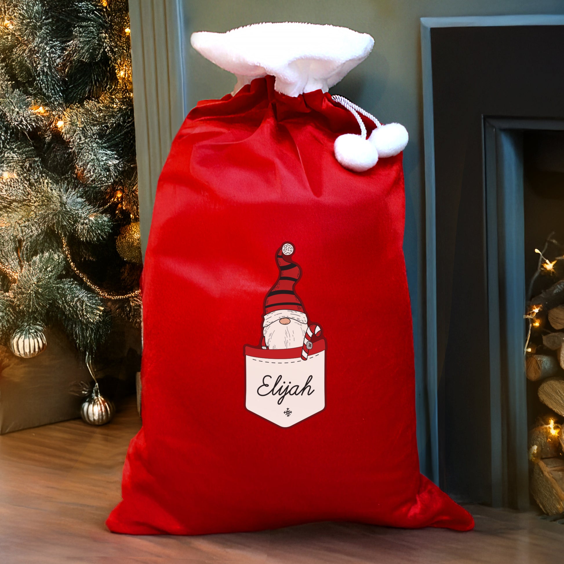 Personalised Gonk Family Red Christmas Sack - Boy - image 2