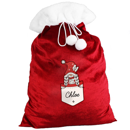 Personalised Gonk Family Red Christmas Sack - Girl - image 5
