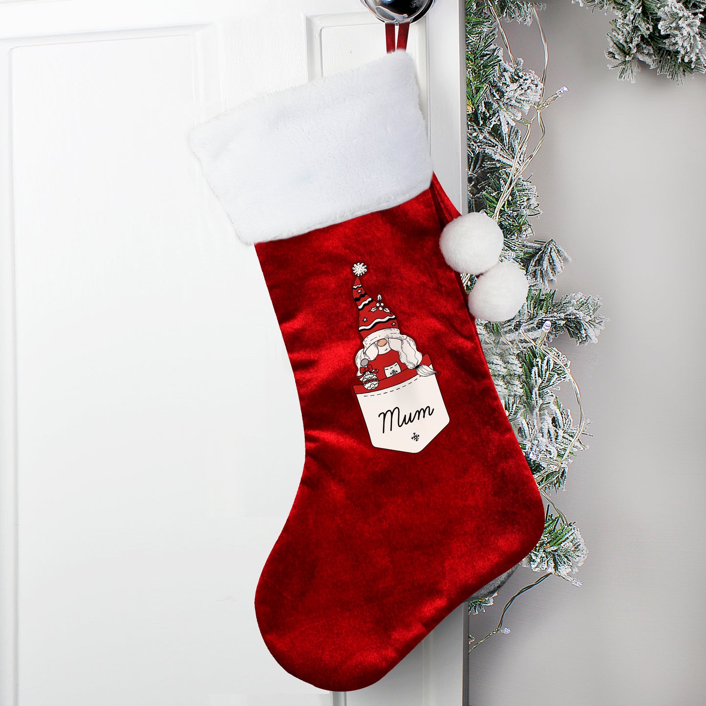 Personalised Gonk Family Red Christmas Stocking- Female from Heartfelt Gifts