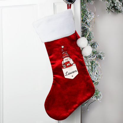Personalised Gonk Family Red Christmas Stocking- Female - image 3