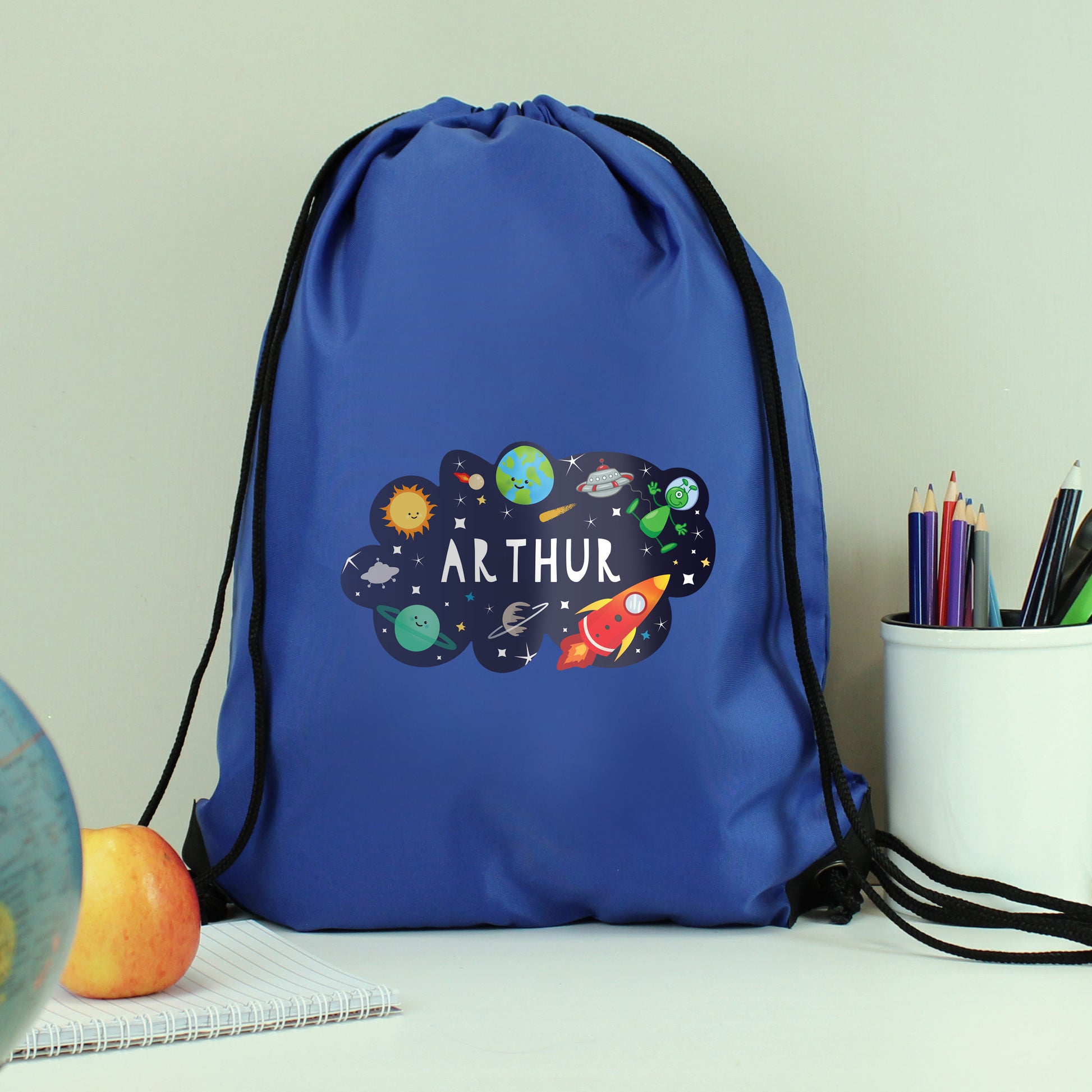 Personalised Space Blue Kit Bag from Heartfelt Gifts