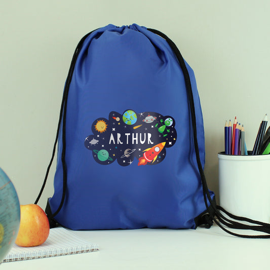 Personalised Space Blue Kit Bag from Heartfelt Gifts