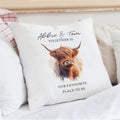 Personalised Large Highland Cow Cushion from Heartfelt Gifts