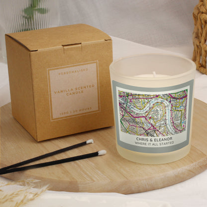 Personalised Present Day Map Compass Scented Jar Candle - image 4