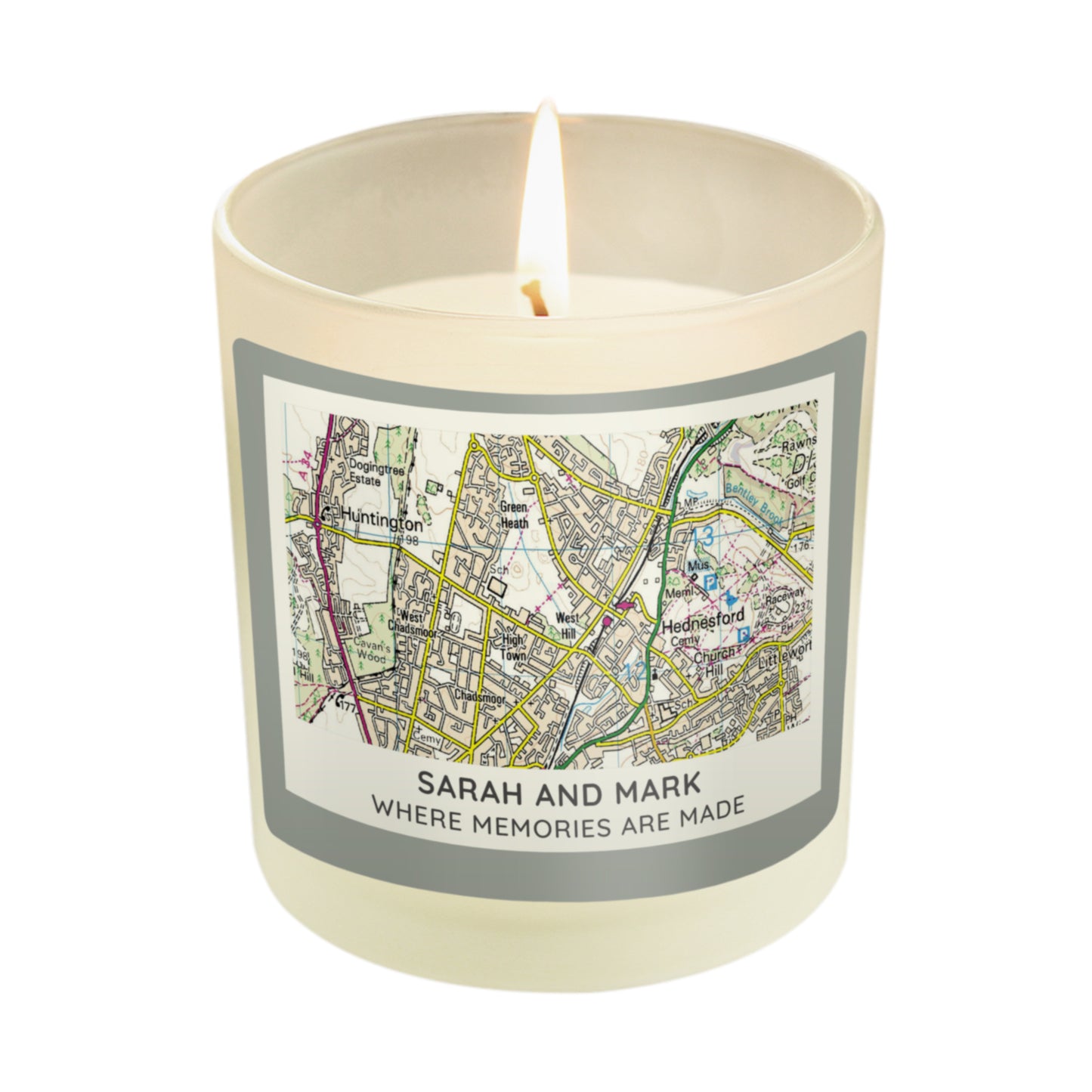 Personalised Present Day Map Compass Scented Jar Candle - image 5