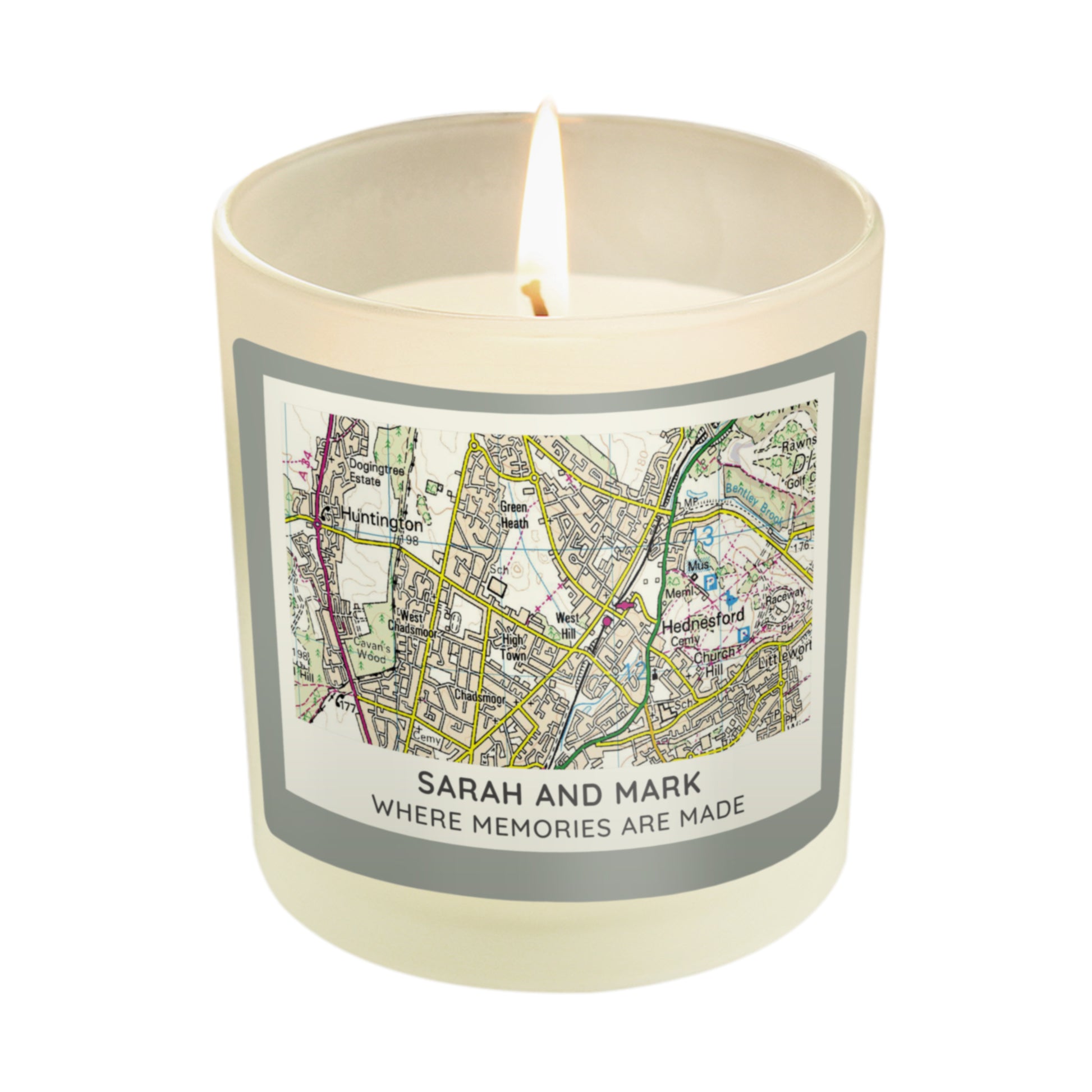 Personalised Present Day Map Compass Scented Jar Candle - image 5
