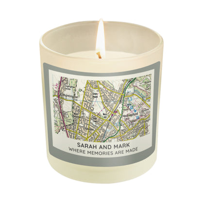 Personalised Present Day Map Compass Scented Jar Candle - image 5