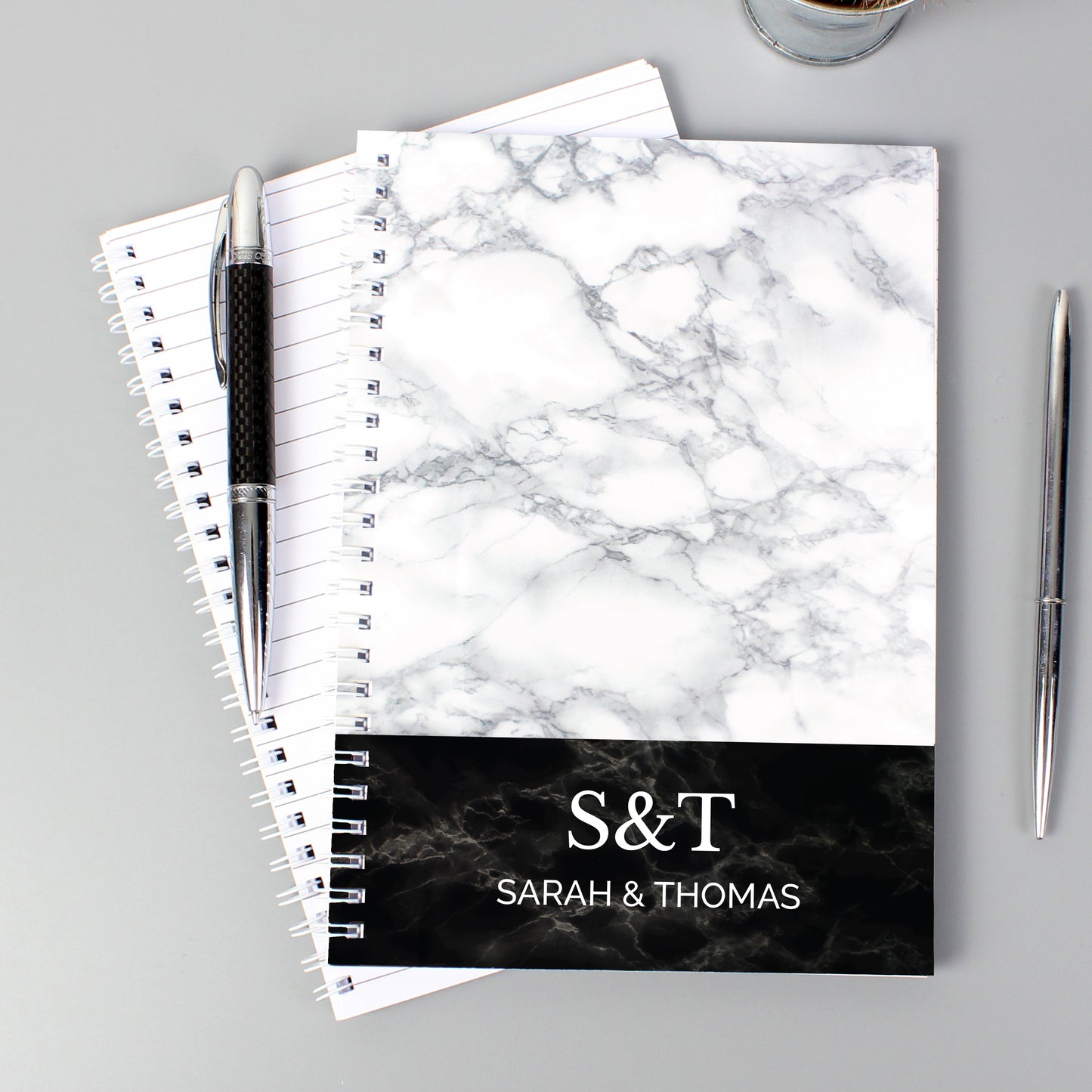 Personalised Marble Effect A5 Notebook from Heartfelt Gifts