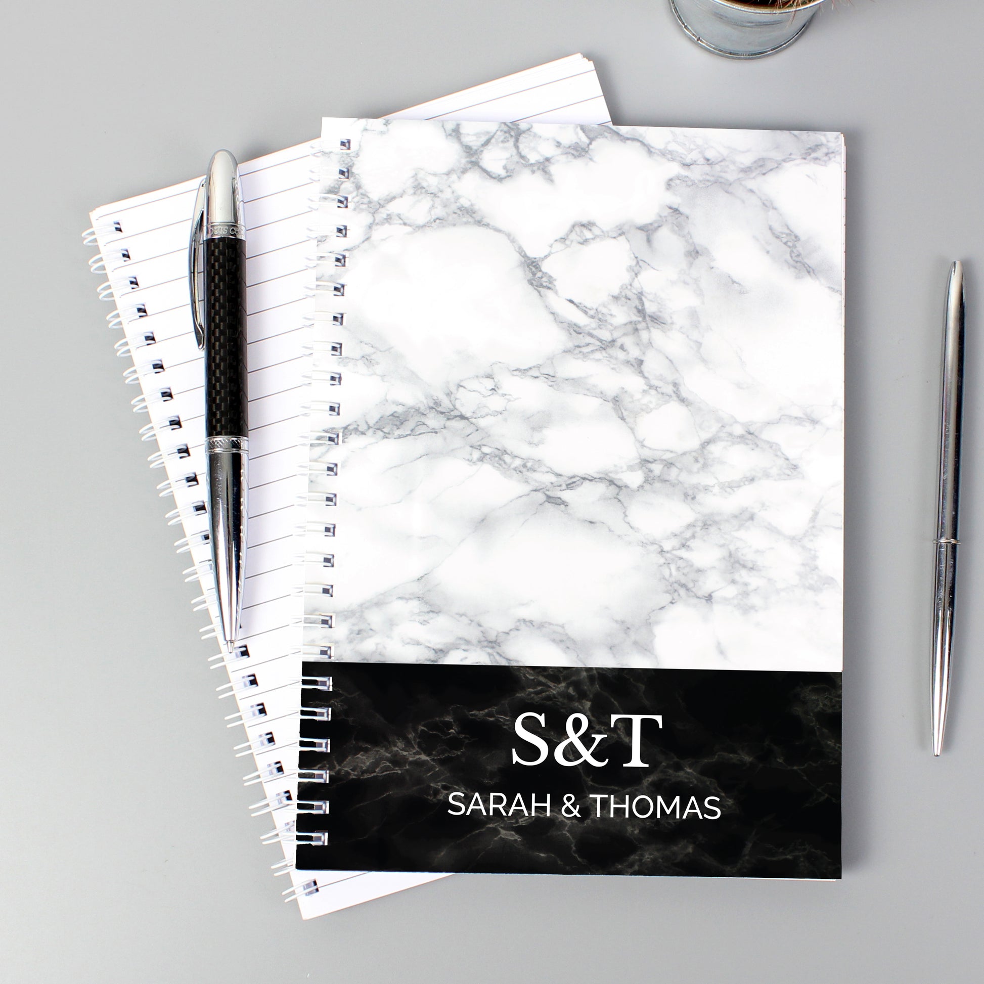 Personalised Marble Effect A5 Notebook from Heartfelt Gifts