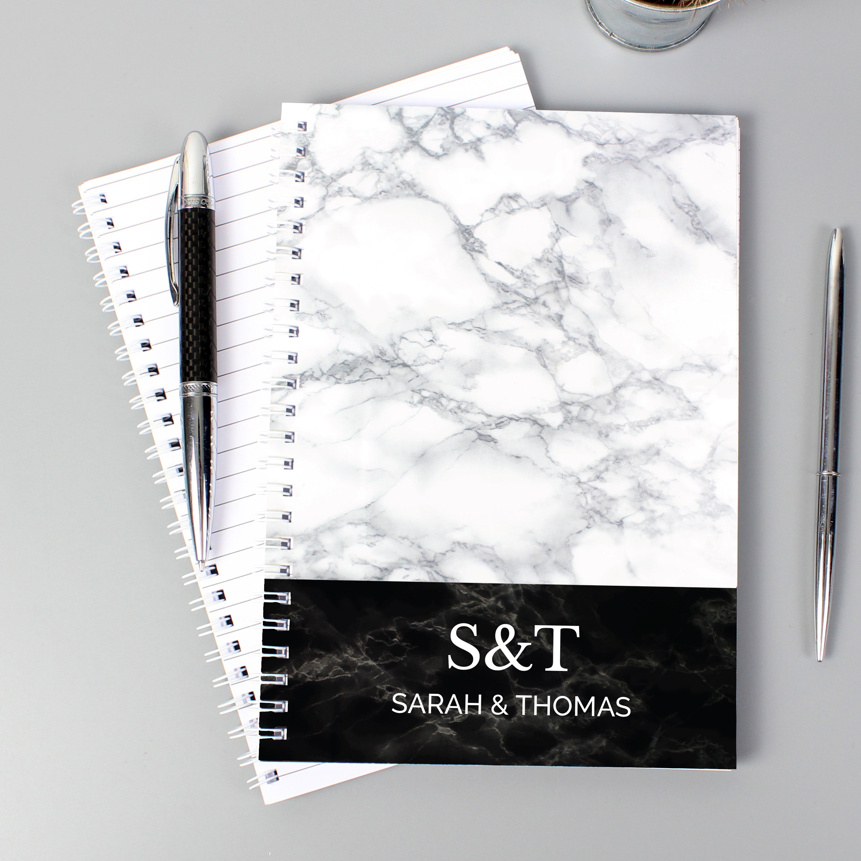 Personalised Marble Effect A5 Notebook from Heartfelt Gifts