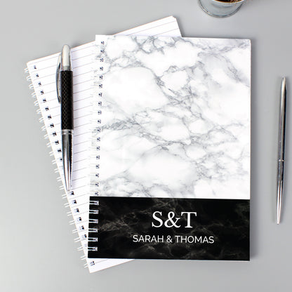Personalised Marble Effect A5 Notebook from Heartfelt Gifts