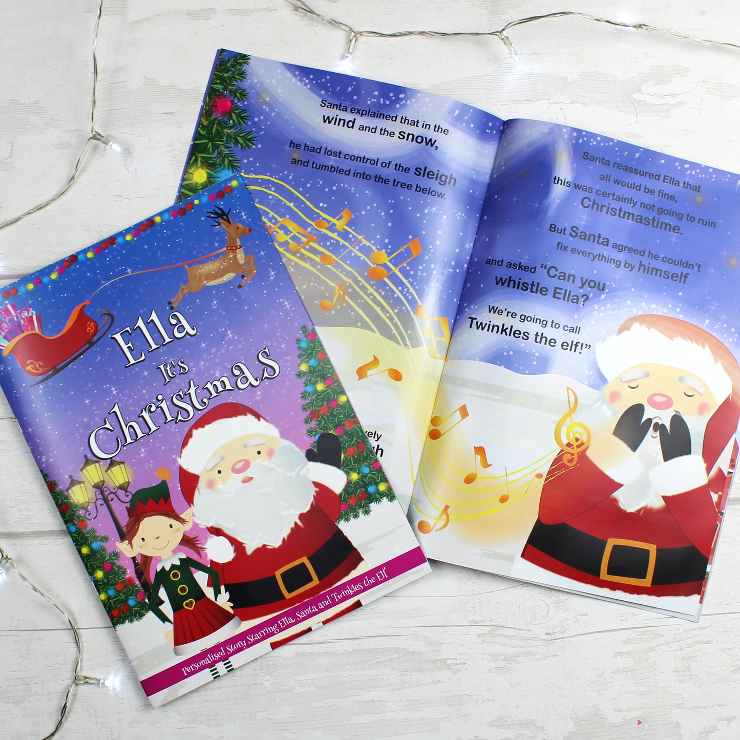 Personalised Girls ""It's Christmas"" Story Book, Featuring Santa and his Elf Twinkles from Heartfelt Gifts