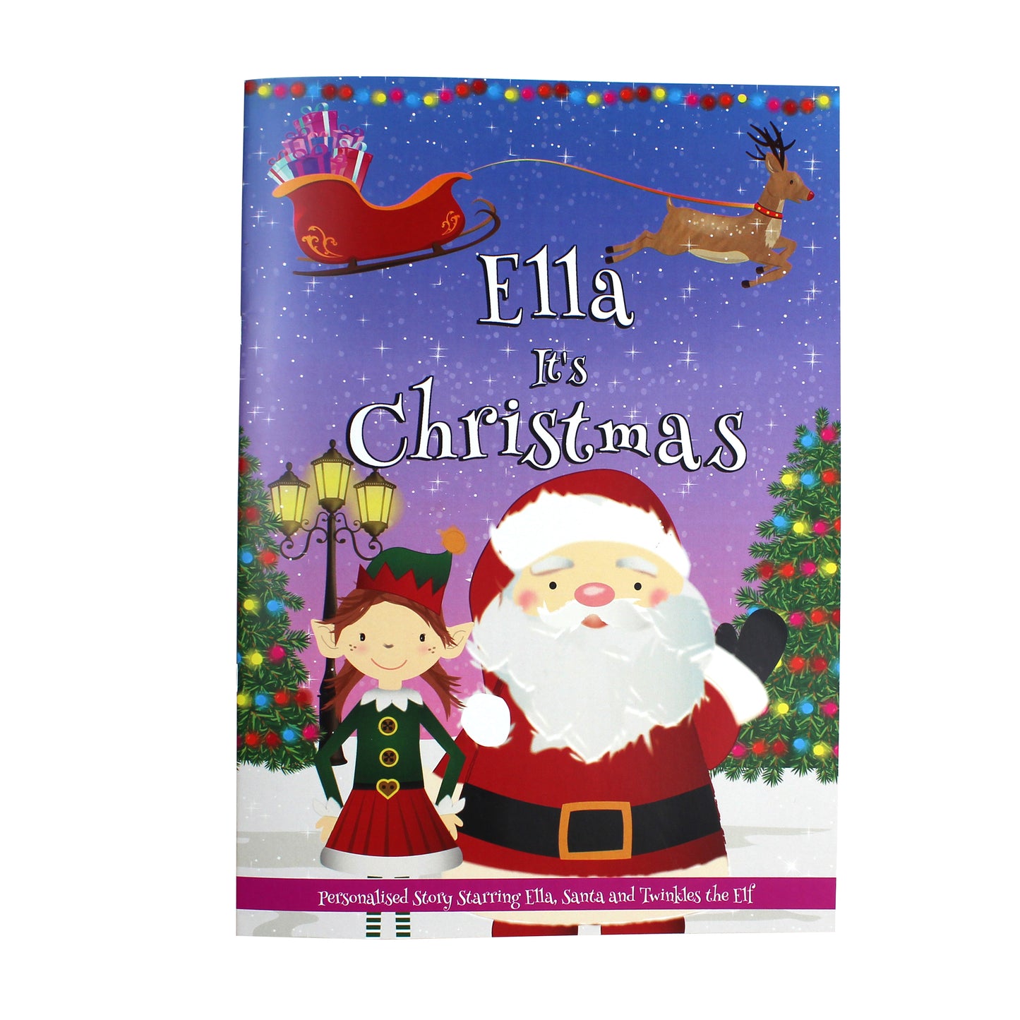 Personalised Girls ""It's Christmas"" Story Book, Featuring Santa and his Elf Twinkles - image 2