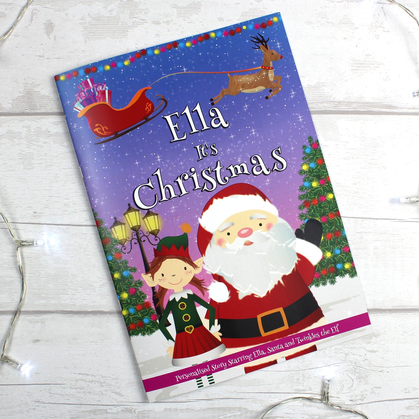 Personalised Girls ""It's Christmas"" Story Book, Featuring Santa and his Elf Twinkles - image 3