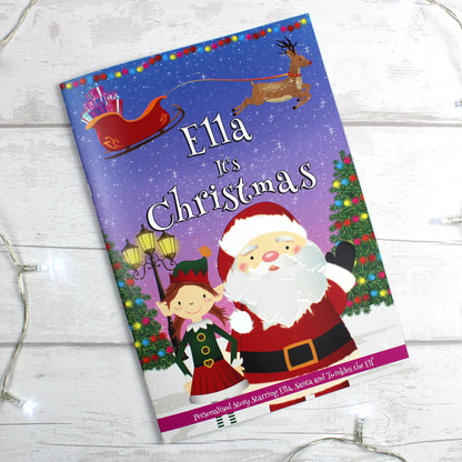 Personalised Girls ""It's Christmas"" Story Book, Featuring Santa and his Elf Twinkles - image 3