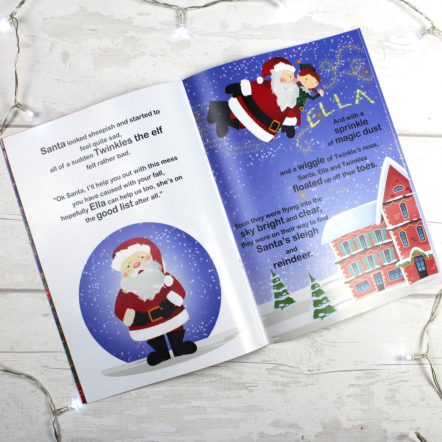 Personalised Girls ""It's Christmas"" Story Book, Featuring Santa and his Elf Twinkles - image 5