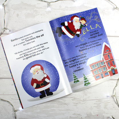 Personalised Girls ""It's Christmas"" Story Book, Featuring Santa and his Elf Twinkles - image 5