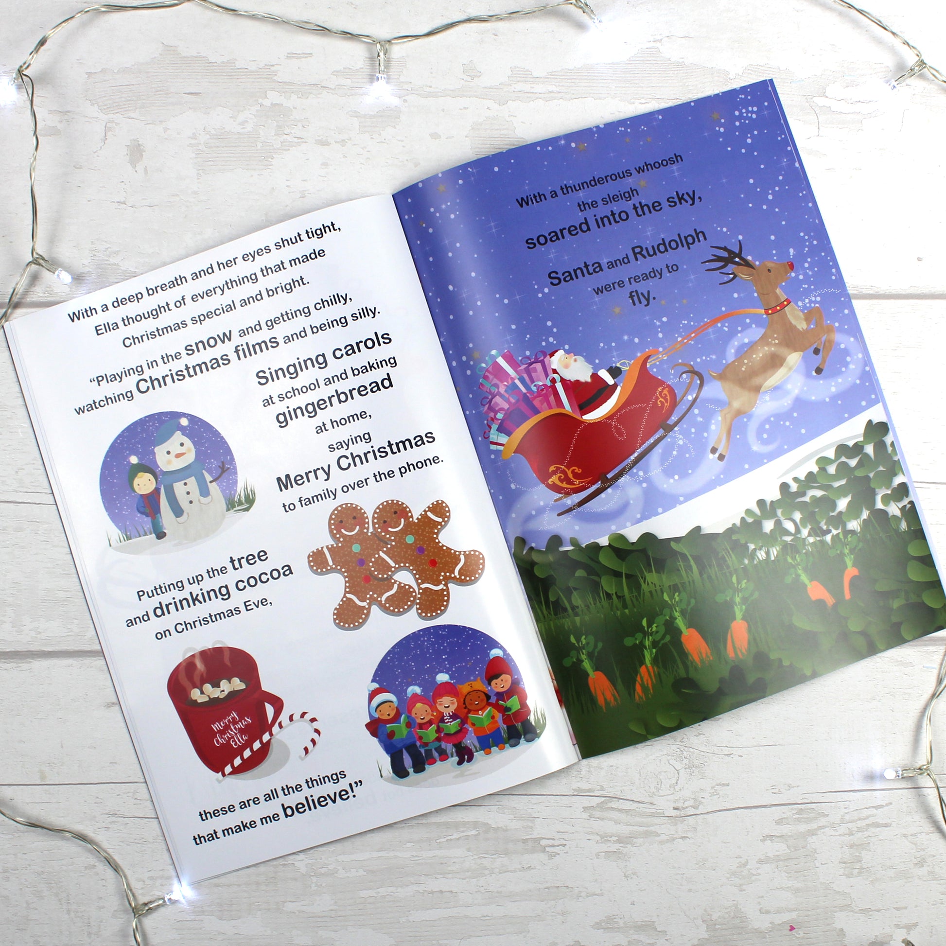 Personalised Girls ""It's Christmas"" Story Book, Featuring Santa and his Elf Twinkles - image 6