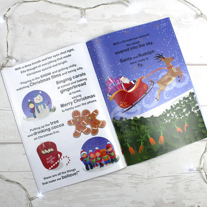 Personalised Girls ""It's Christmas"" Story Book, Featuring Santa and his Elf Twinkles - image 6