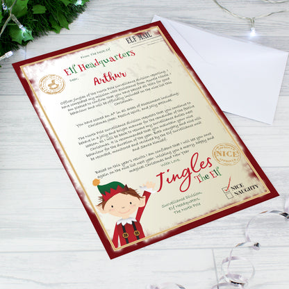 Personalised Elf Surveillance letter with optional sender