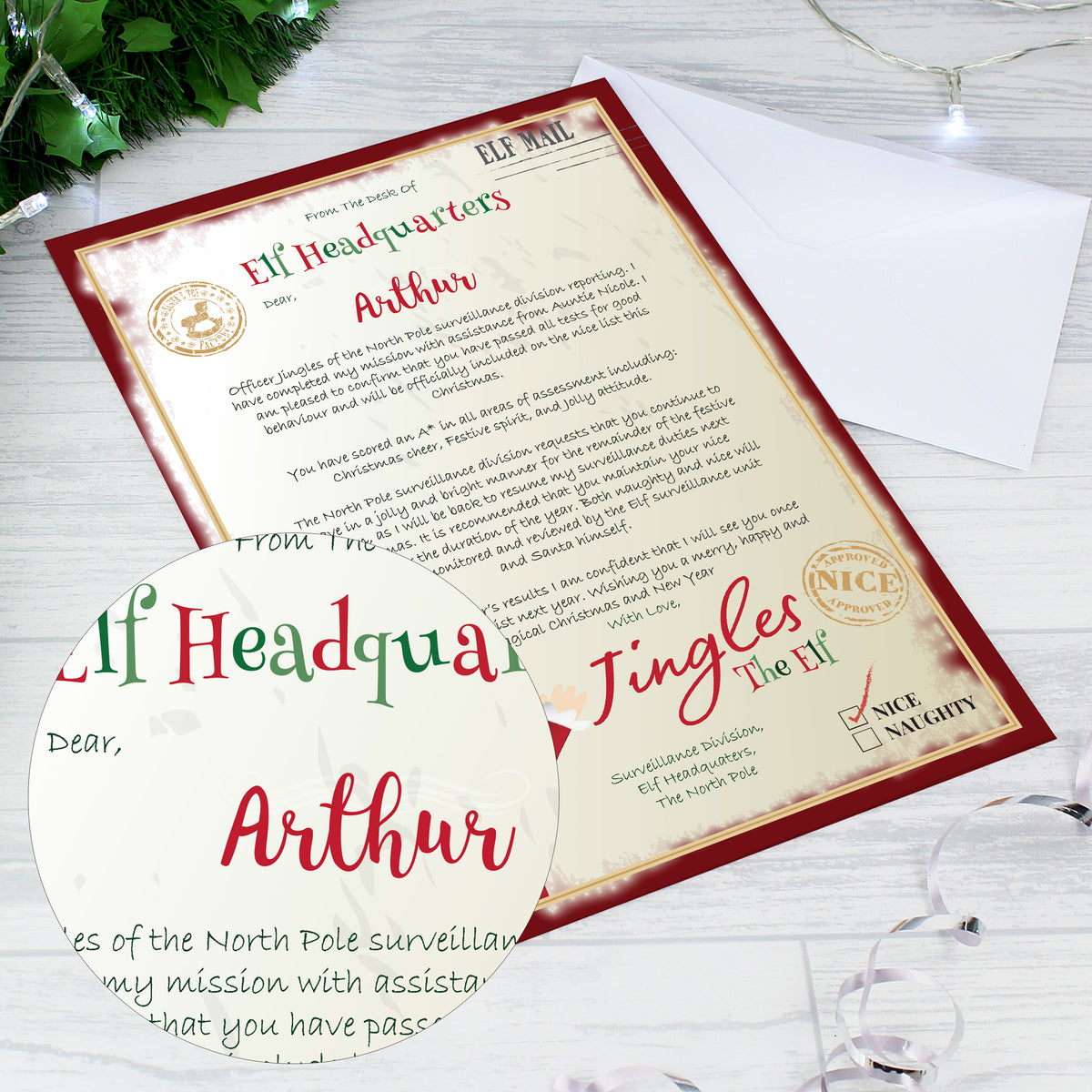 Elf Surveillance personalised Christmas letter – additional image