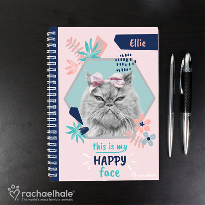 Personalised Rachael Hale 'Happy Face' Cat A5 Notebook - image 3