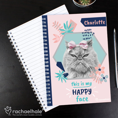 Personalised Rachael Hale 'Happy Face' Cat A5 Notebook - image 5