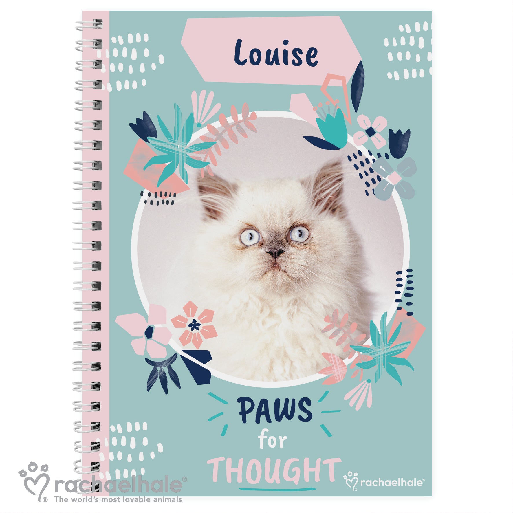 Personalised Rachael Hale 'Paws for Thought' Cat A5 Notebook - image 2