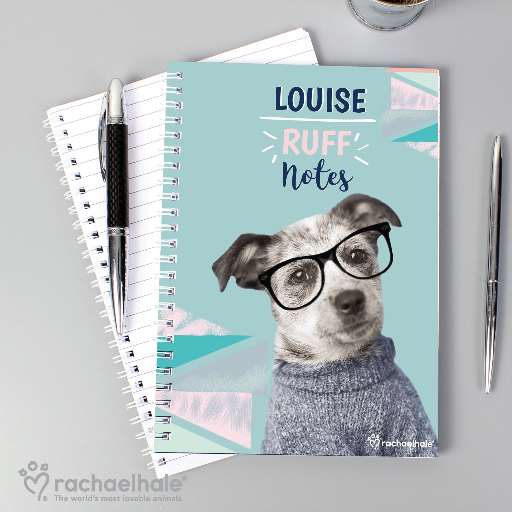 Personalised Rachael Hale 'Ruff Notes' Dog A5 Notebook from Heartfelt Gifts