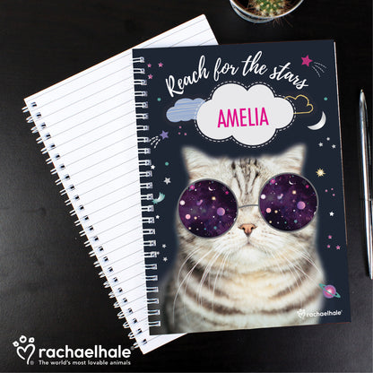 Personalised Rachael Hale Space Cat A5 Notebook - image 4