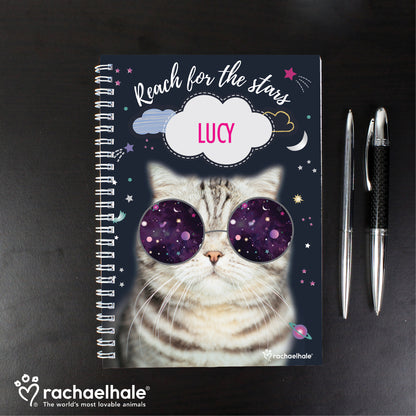 Personalised Rachael Hale Space Cat A5 Notebook - image 5