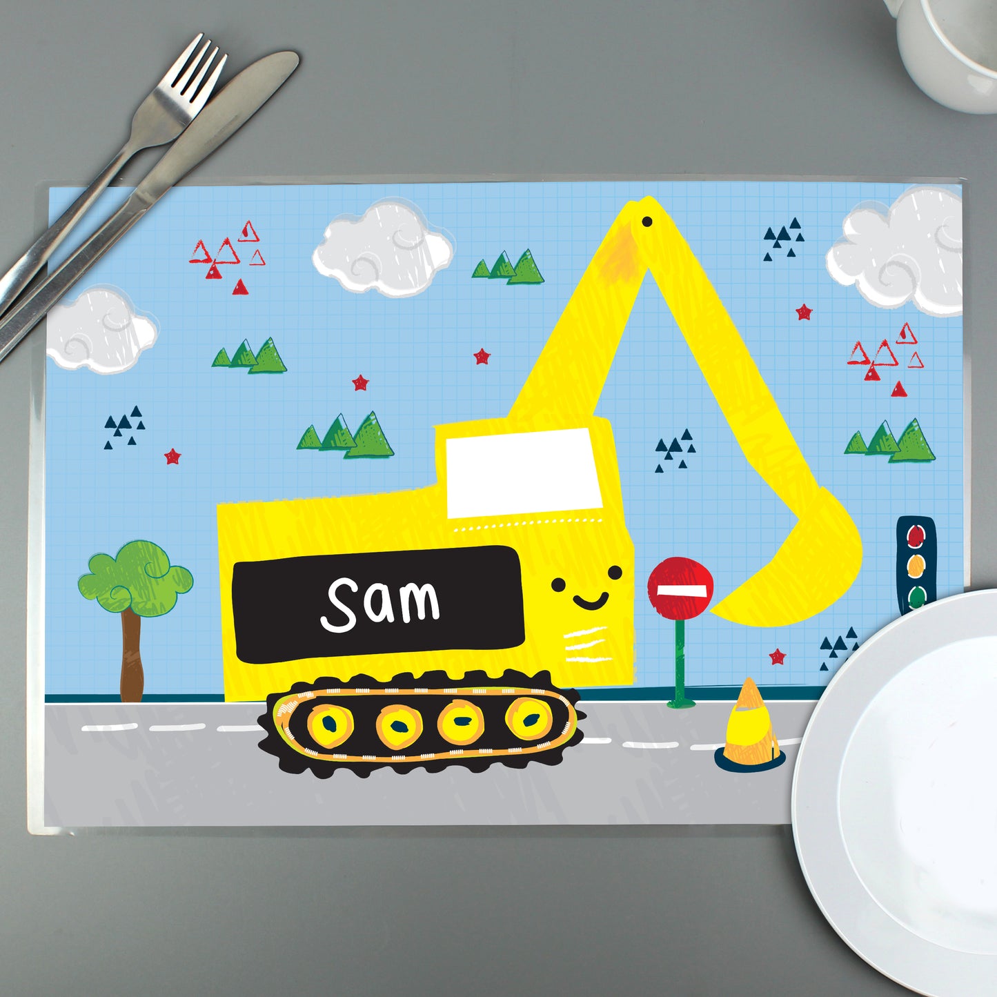 Personalised Digger Placemat from Heartfelt Gifts