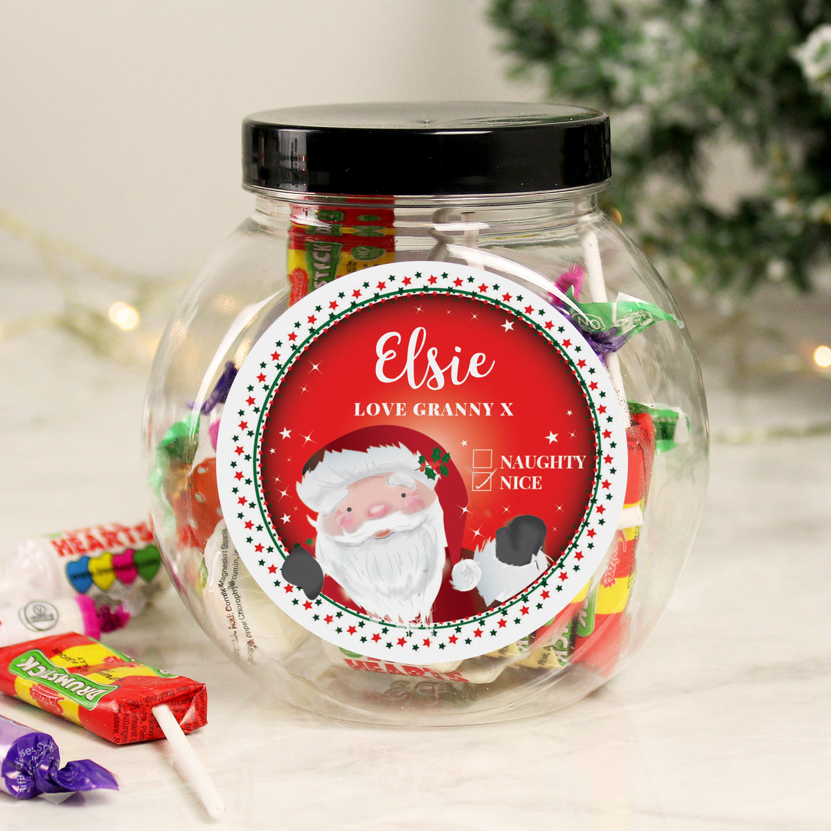 Personalised Santa Christmas Sweet Jar from Heartfelt Gifts