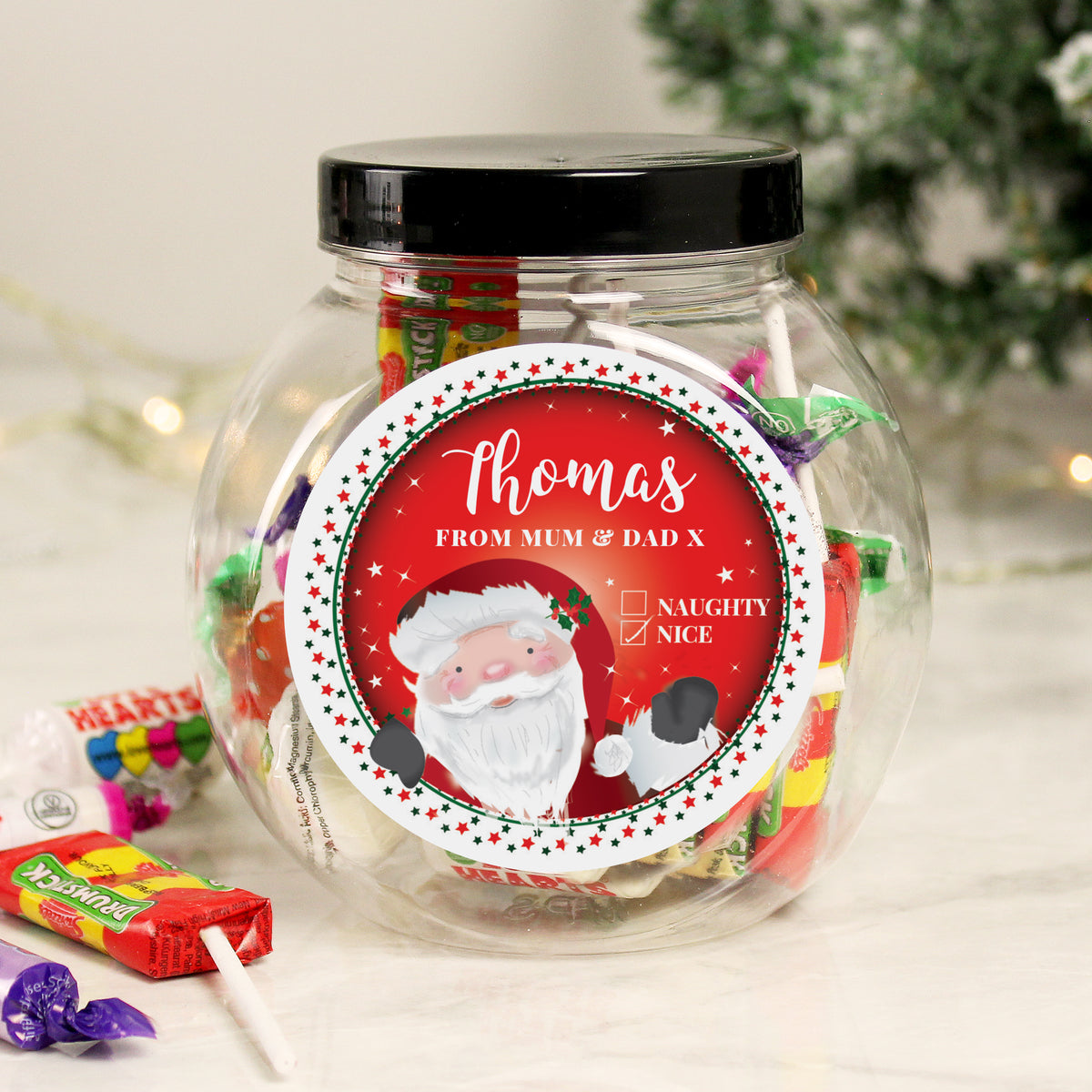 Personalised Santa Christmas Sweet Jar - image 2