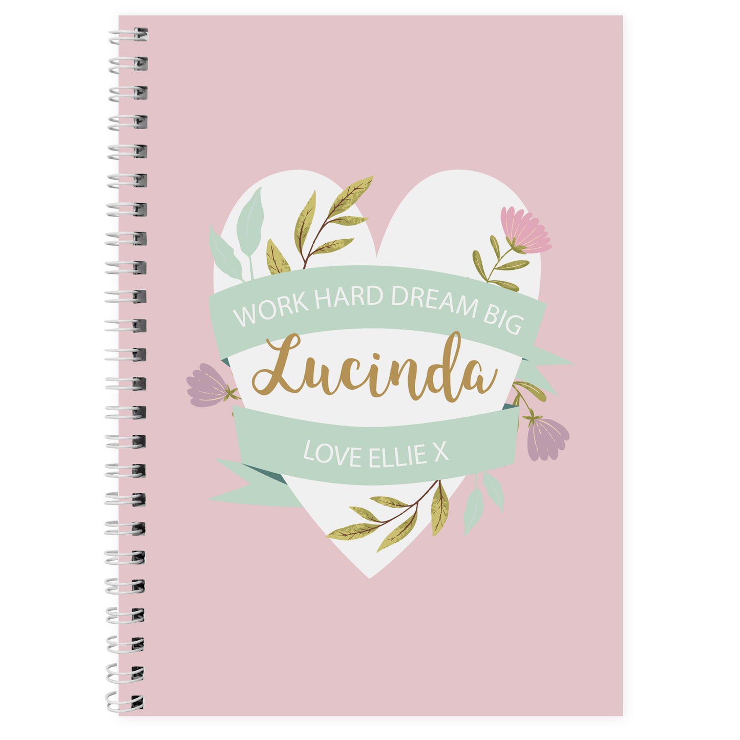 Personalised Floral Heart A5 Notebook - image 2